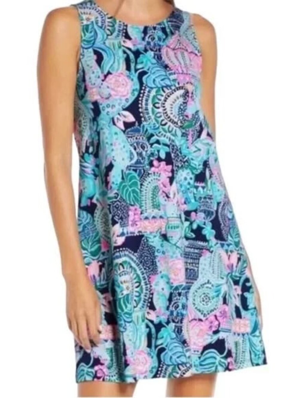 Lilly Pulitzer Women's Kristen Swing Dress in Looking Sharp Blue Pink Size Small